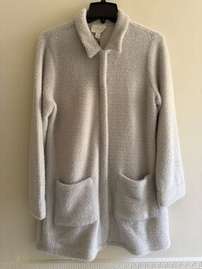 Magnolia Light Gray Textured Zip-Front Coat